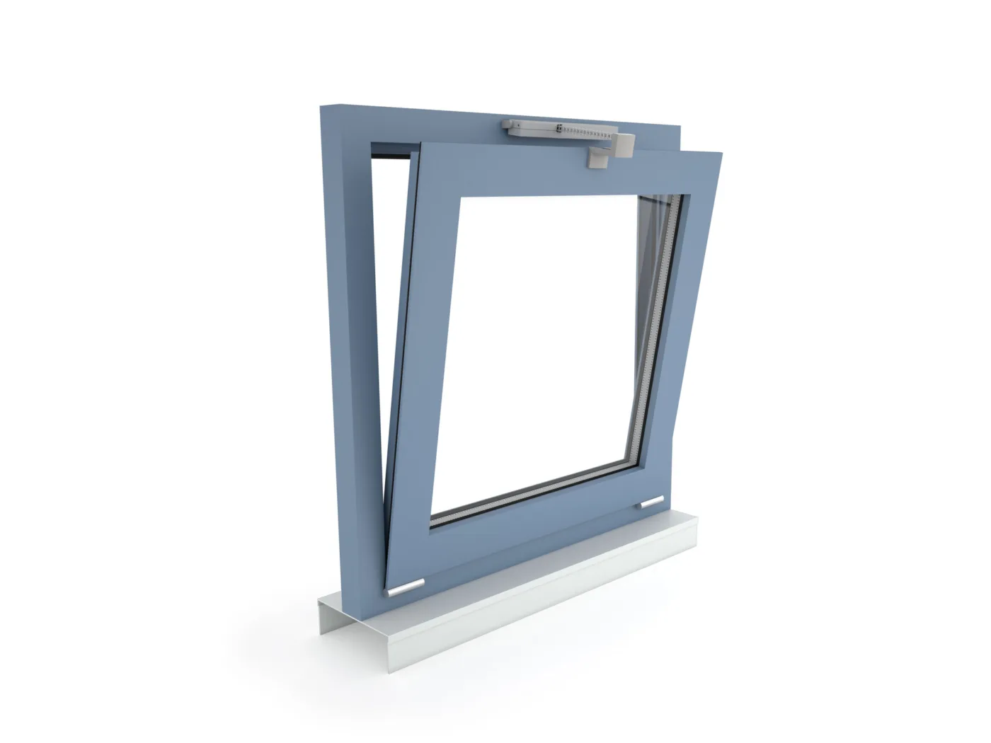 VCD-0203-1-ACB - Surface mounting on a bottom-hung window opening inwards