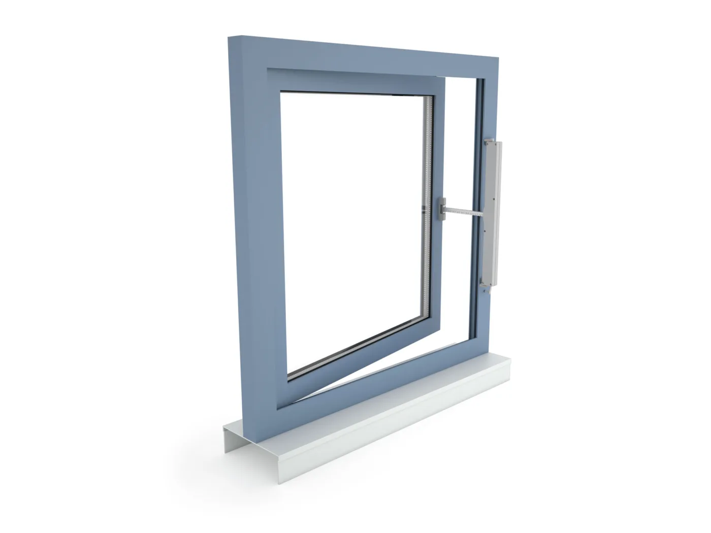 VCD-0204-1-ACB - Surface mounting on a side-hung window opening outwards