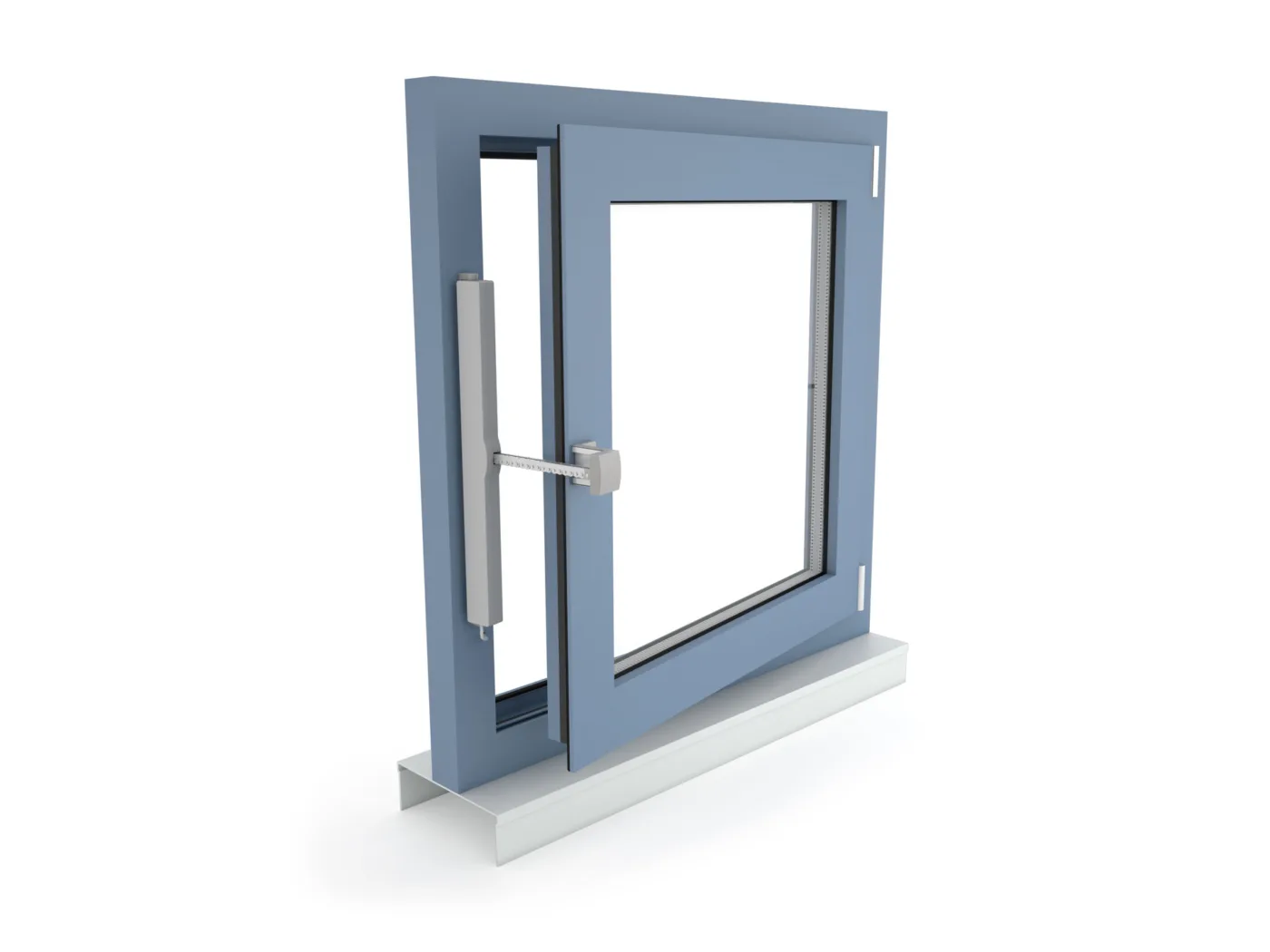 VCD 204 - Surface mounting on a side-hung window opening inwards