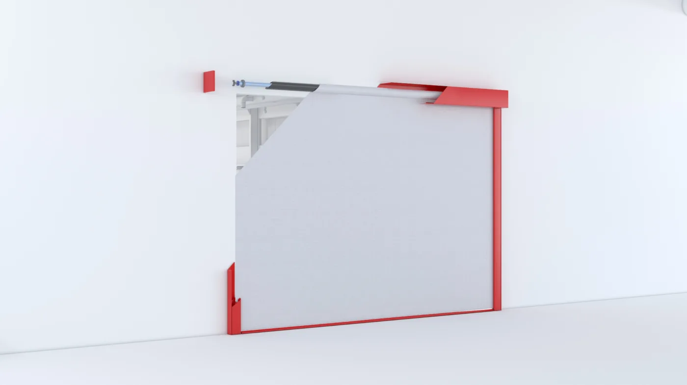 FK servis FK ROLL EW textile roller fire shutter fire curtain construction example